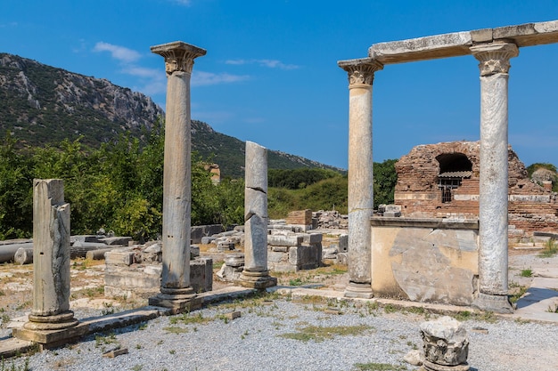 Foto ruïnes van de oude stad efeze in turkije