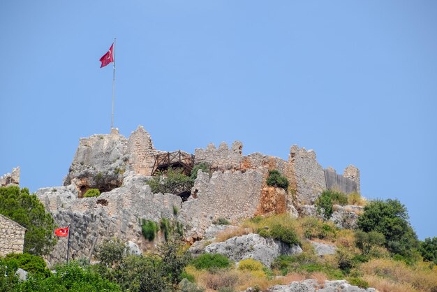 ruïnes van de oude stad Kekova aan de kust