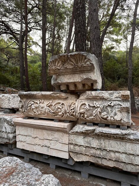 ruïnes van de oude stad Phaselis in Turkije