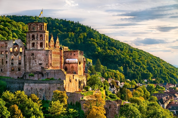 Ruïnes van het kasteel van Heidelberg in Badenwuerttemberg, Duitsland