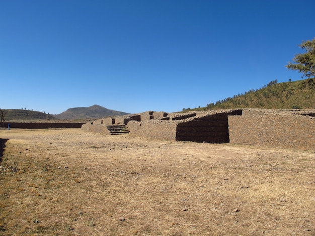 Ruïnes van paleis in Axum-stad, Ethiopië