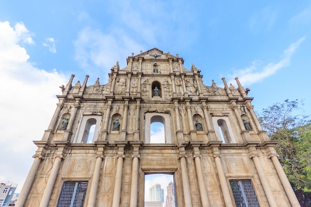 Ruïnes van St. Paul&#39;s van het historische centrum van Macau, UNESCO werelderfgoed.