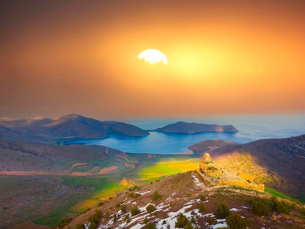 Ruins of Altinsac Church on Lake Van Turkey