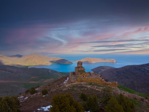 Ruins of Altinsac Church on Lake Van Turkey