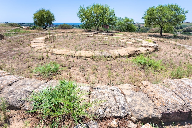 Agrigento Sicily의 고대 그리스 제단 유적