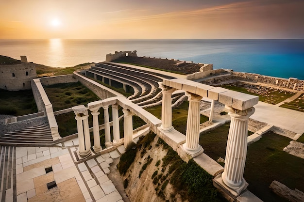 Photo the ruins of the ancient city of corfu