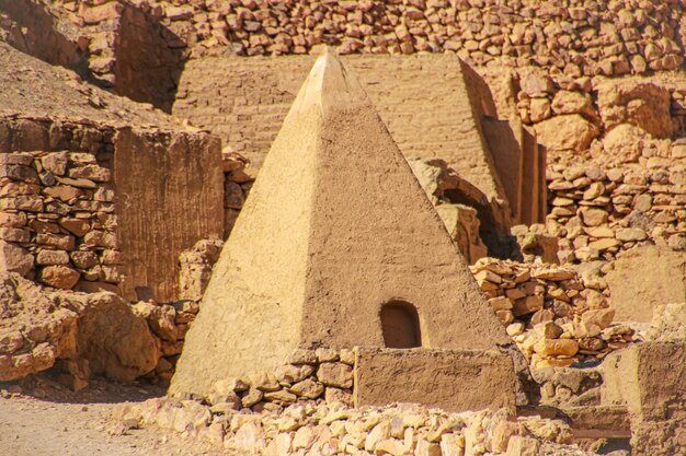 Ruins of ancient Deir elMedina one of the group of Theban necropolises