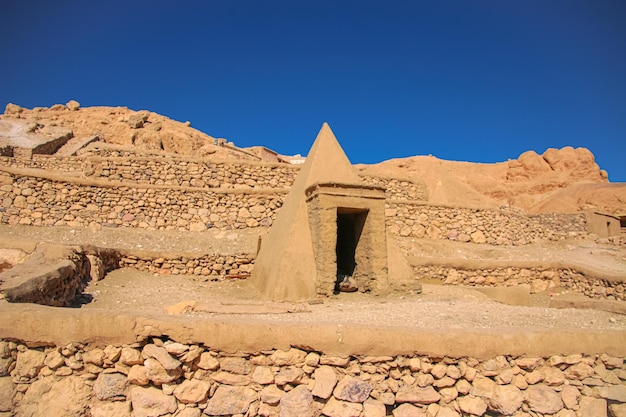 Ruins of ancient Deir elMedina one of the group of Theban necropolises