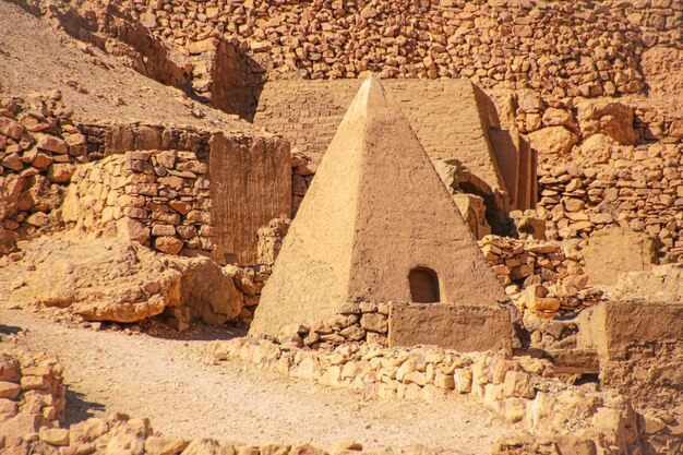 Ruins of ancient Deir elMedina one of the group of Theban necropolises