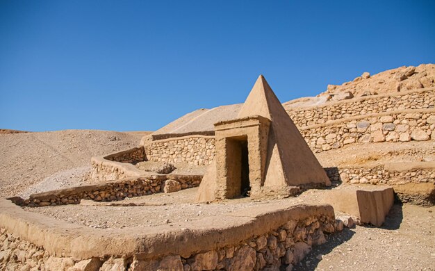 Ruins of ancient Deir elMedina one of the group of Theban necropolises