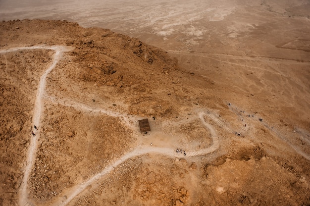 イスラエルのマサダの古代要塞の遺跡。