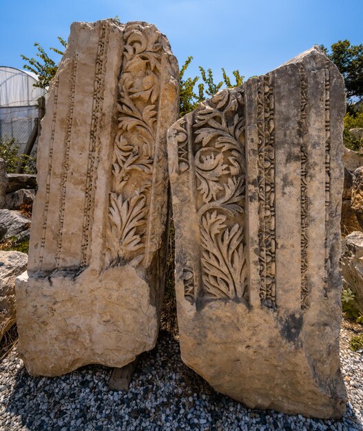 Photo ruins of ancient greekroman amphitheatre in myra