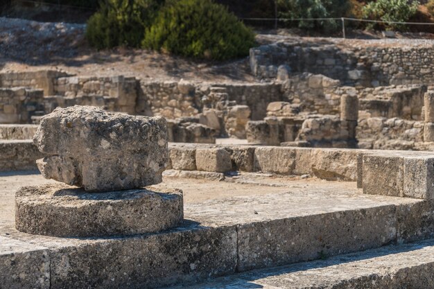 Photo ruins of ancient kamiros on rhodes island