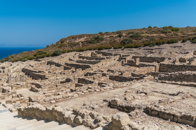 Photo ruins of ancient kamiros on rhodes island