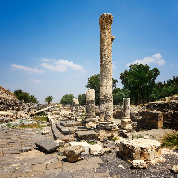 Rovine dell'antica città romana bet shean, israele