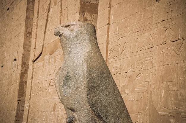 The ruins of the ancient temple of Horus in Edfu Egypt