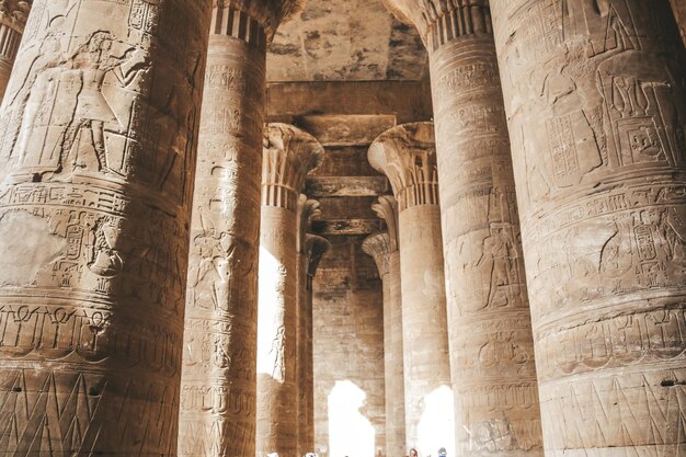 The ruins of the ancient temple of Horus in Edfu Egypt