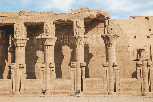 The ruins of the ancient temple of Horus in Edfu Egypt