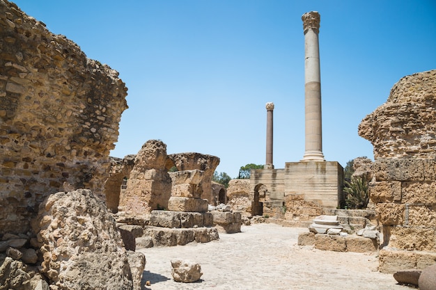 Rovine delle terme di antonino. cartagine, tunisia.