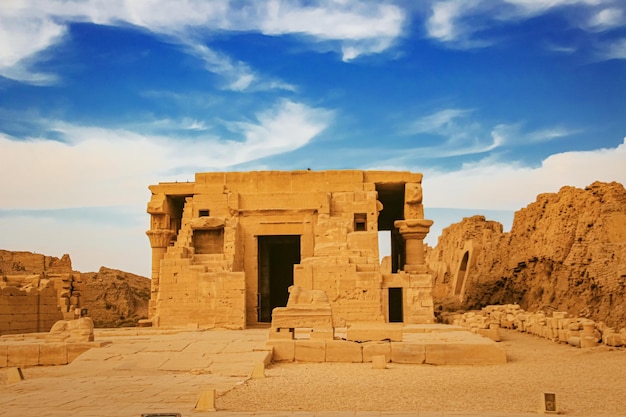 The ruins of the beautiful ancient temple of Dendera or Hathor Egypt Dendera