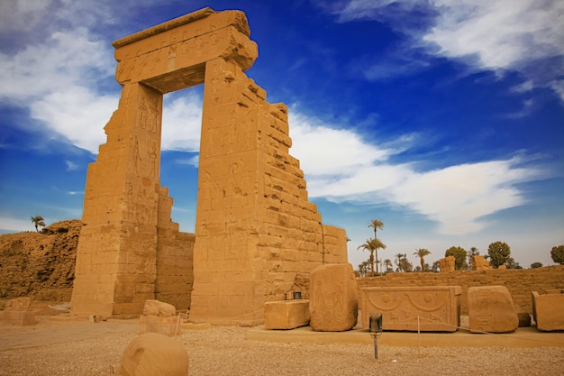 The ruins of the beautiful ancient temple of Dendera or Hathor Egypt Dendera