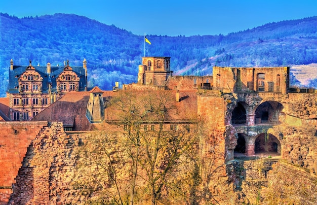 Ruins of the castle in heidelberg badenwurttemberg state of germany