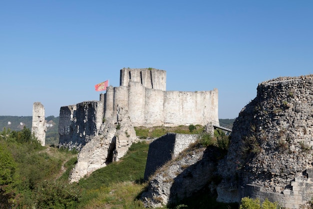 Руины Chateau Gaillard в городе Les Andelys