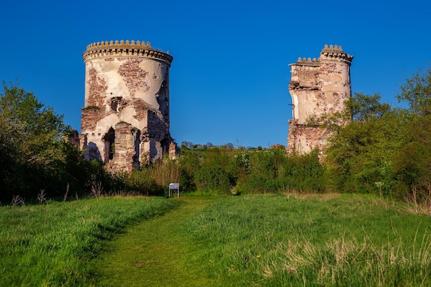 The ruins of Chervonohrad Castle in the village of nurkiv Ukraine