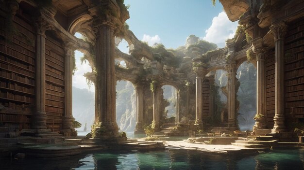 the ruins of an ethereal library