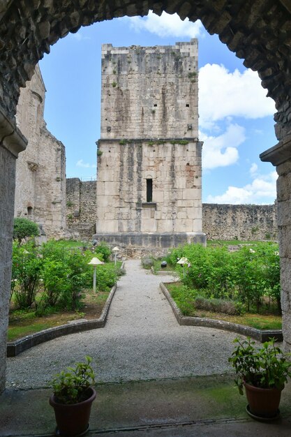 The ruins of the Goleto Abbey a medieval monastery located in Campania Italy