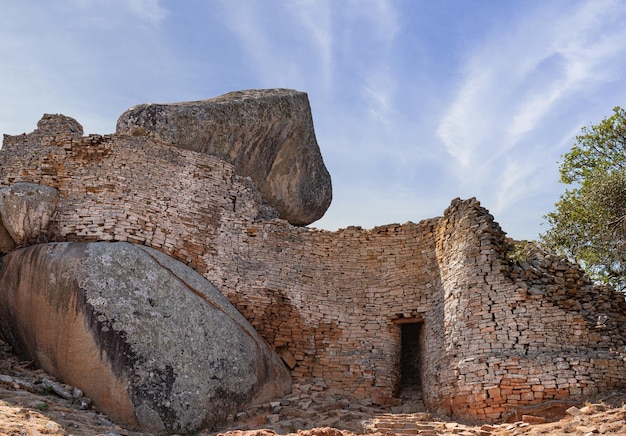 Ruins of Great Zimbabwe during a nice winter day