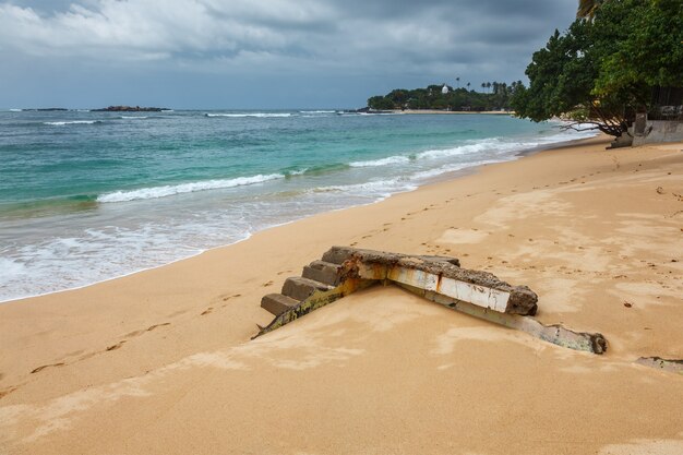 Ruins of a house destroyed by tsunami unuwatuna sri lanka