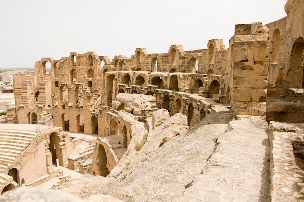 Ruins of the largest Roman coliseum in in North Africa. El Jem,Tunisia