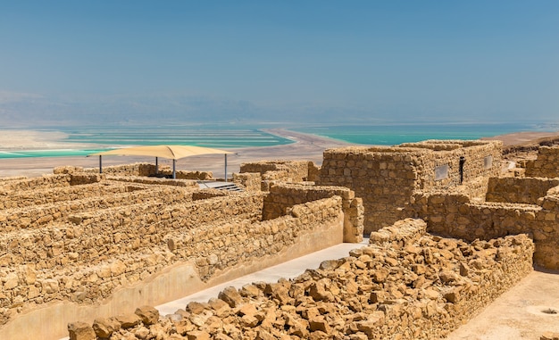 Ruins of Masada fortress and Dead Sea - Israel