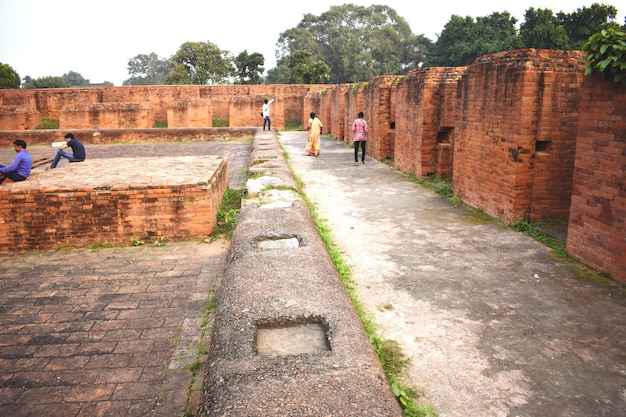 Ruins of Nalanda University at Bihar Nalanda in India