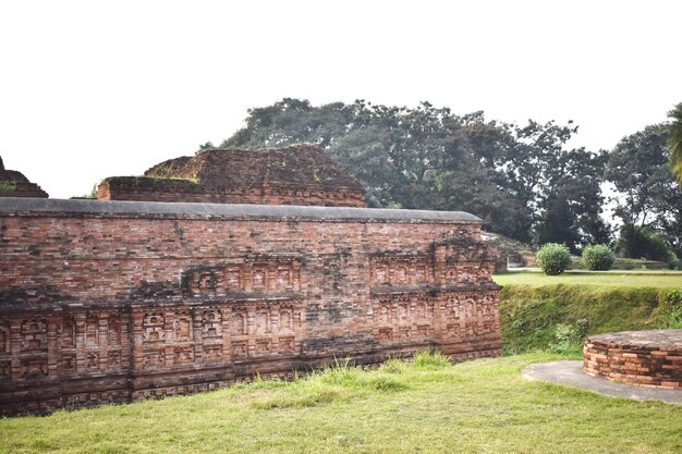 Photo ruins of nalanda university at bihar nalanda in india