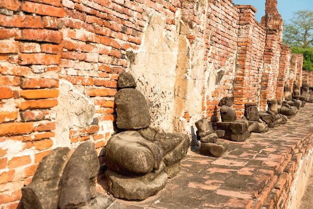 Ruins of old historical and religious capital Ayutthaya in Thailand