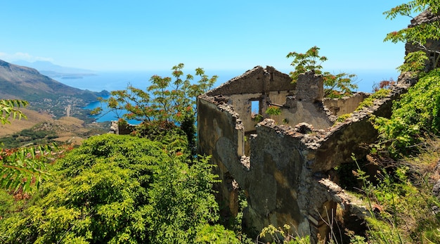 Photo ruins of the original settlement of maratea italy