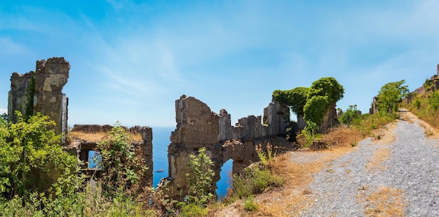 Ruins of the original settlement of Maratea Italy