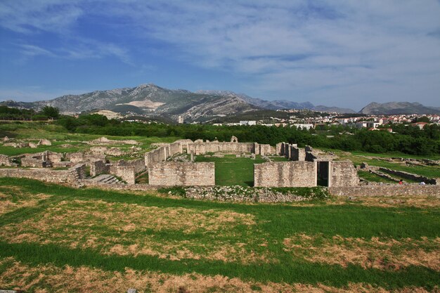 クロアチア、スプリトのダルマチアの古代ローマの首都、サロナの遺跡