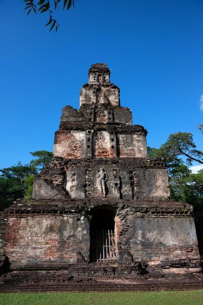 Ruins of satmahal prasada in polonnaruwa sri lanka