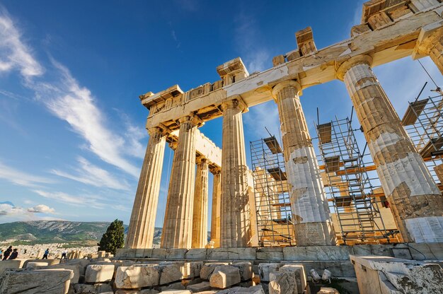 Ruins of the Temple Parthenon at the Acropolis