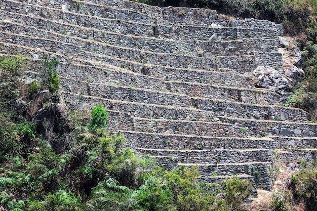 Ruins of terraces on the mountain