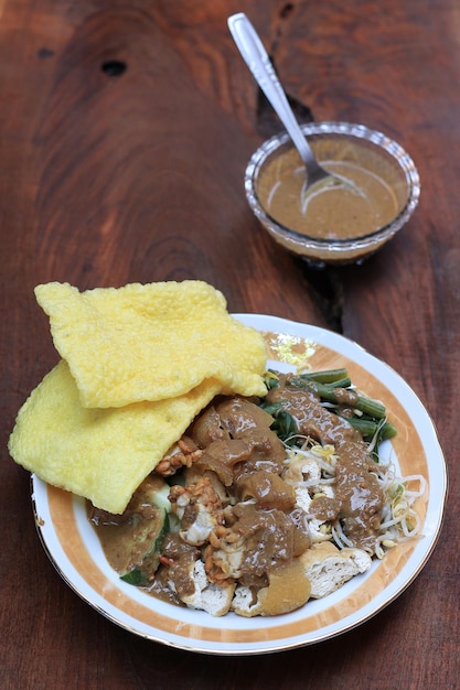 Rujak CIngur Indonesian Traditional Salad with Peanut and Shrimp Paste Dressing