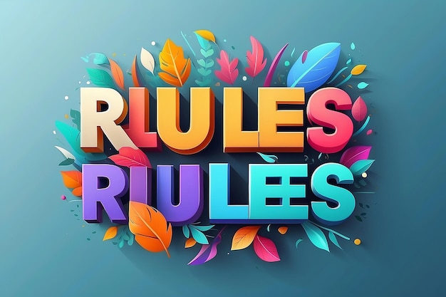 Rules word creative design Concept Modern Vector Illustration concept of word rules