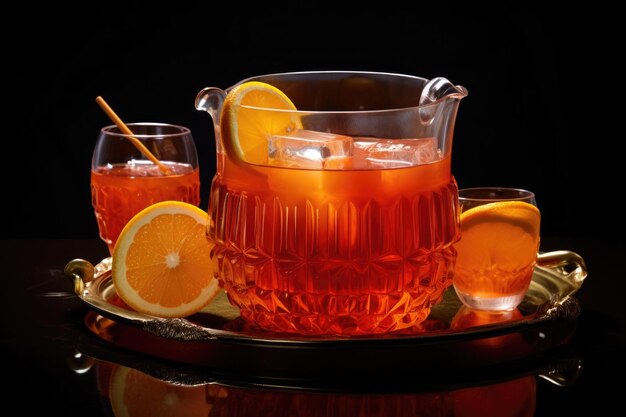 Rum punch served in elegant glassware