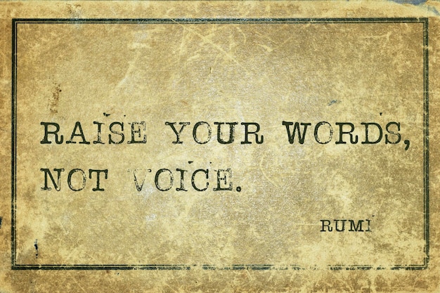 Rumi's woorden stijgen.
