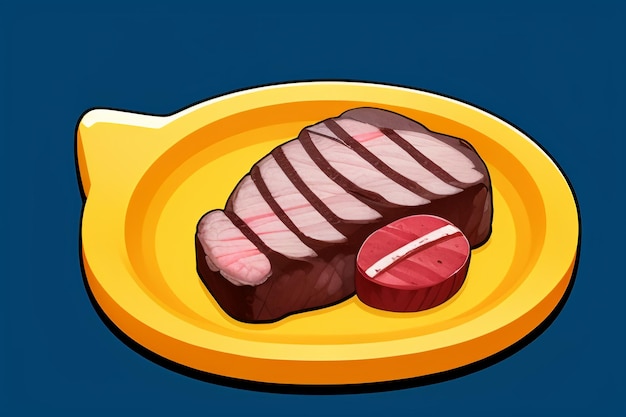 Foto rundvlees westers eten ui pictogram spel prop ontwerp gourmet steak stijl 3d c4d cartoon weergave-element