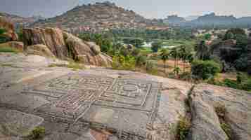 Photo runes of hampi in karanataka state india ar 169 job