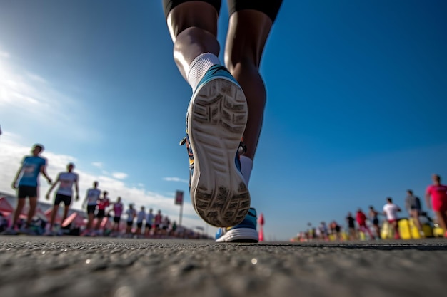 A runner is walking down a road with the number 1 on the bottom.